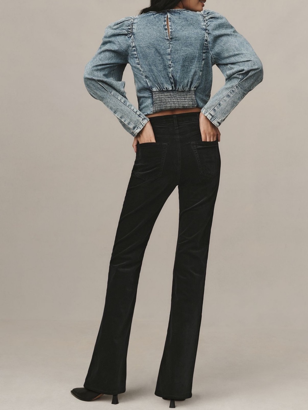 AG Alexis High Rise Bootcut Jeans in Black Velvet Size 28 - Picture 3 of 8